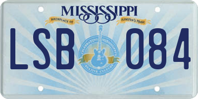 MS license plate LSB084