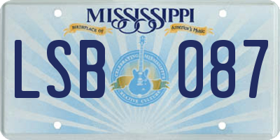MS license plate LSB087