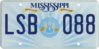 MS license plate LSB088
