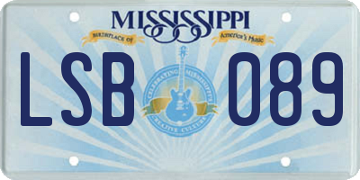 MS license plate LSB089