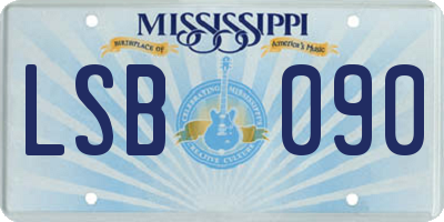 MS license plate LSB090