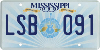 MS license plate LSB091