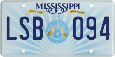 MS license plate LSB094