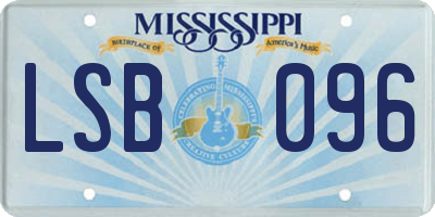 MS license plate LSB096