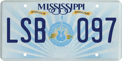 MS license plate LSB097