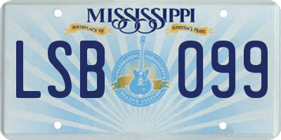 MS license plate LSB099