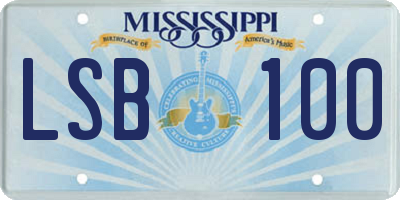 MS license plate LSB100