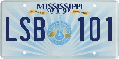 MS license plate LSB101