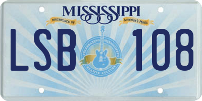 MS license plate LSB108