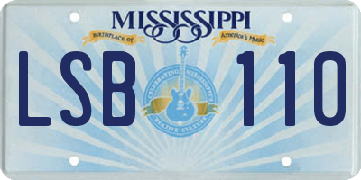 MS license plate LSB110