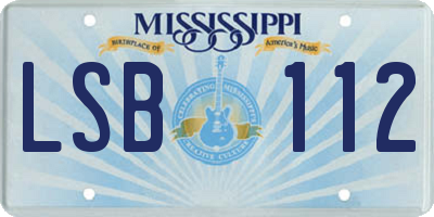 MS license plate LSB112