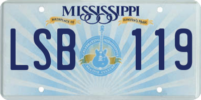MS license plate LSB119