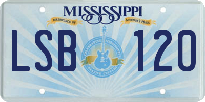 MS license plate LSB120
