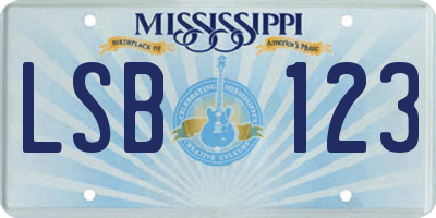 MS license plate LSB123