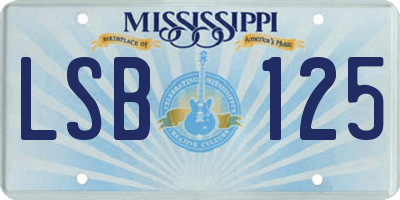 MS license plate LSB125