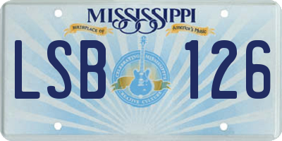 MS license plate LSB126