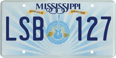 MS license plate LSB127