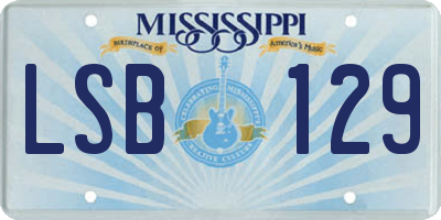 MS license plate LSB129