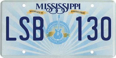 MS license plate LSB130