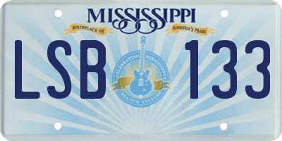 MS license plate LSB133