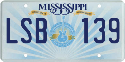 MS license plate LSB139