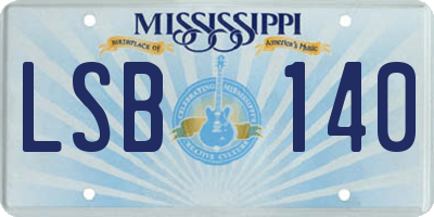 MS license plate LSB140