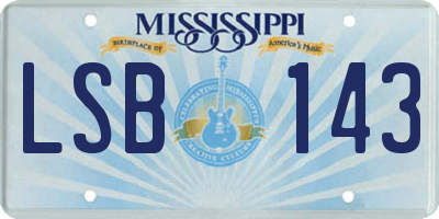 MS license plate LSB143