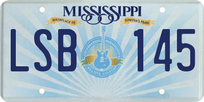 MS license plate LSB145