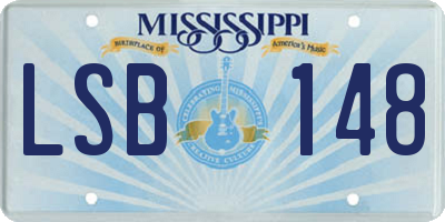 MS license plate LSB148