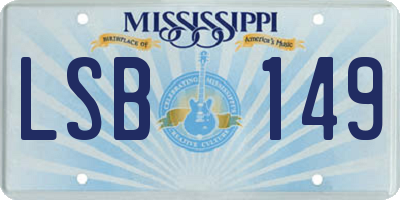 MS license plate LSB149