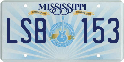 MS license plate LSB153