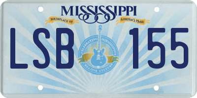 MS license plate LSB155