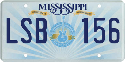 MS license plate LSB156