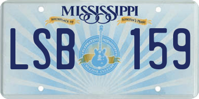 MS license plate LSB159