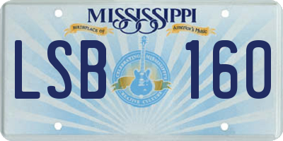 MS license plate LSB160
