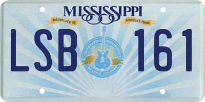 MS license plate LSB161
