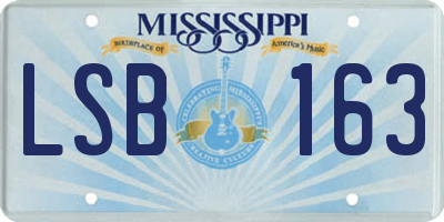 MS license plate LSB163