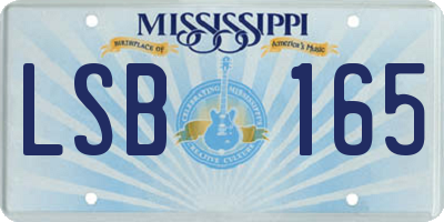 MS license plate LSB165