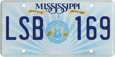 MS license plate LSB169