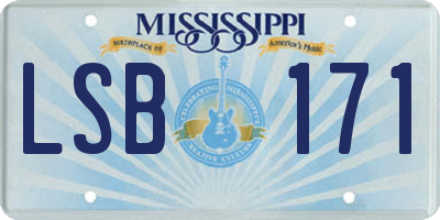 MS license plate LSB171