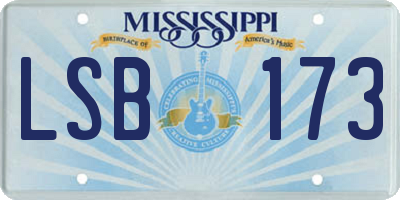 MS license plate LSB173