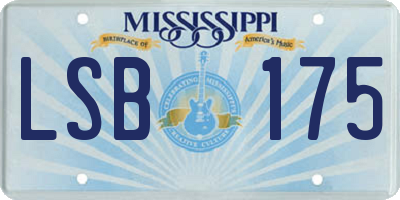 MS license plate LSB175