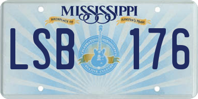 MS license plate LSB176