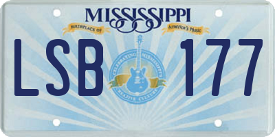 MS license plate LSB177