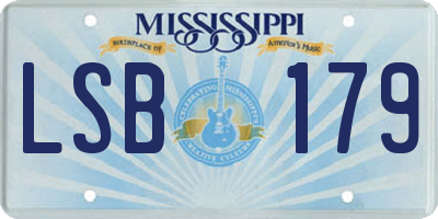 MS license plate LSB179