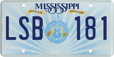 MS license plate LSB181