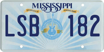MS license plate LSB182