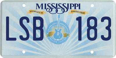 MS license plate LSB183