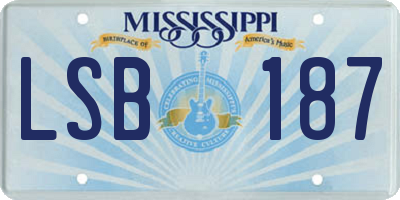 MS license plate LSB187