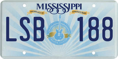 MS license plate LSB188